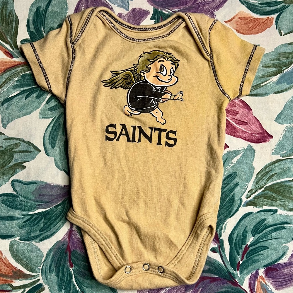 Gold Infant New Orleans Saint Baby Angel Onesie